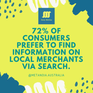"72% of consumers prefer to find information on local merchants via search." Quote source: Web Visible Survey