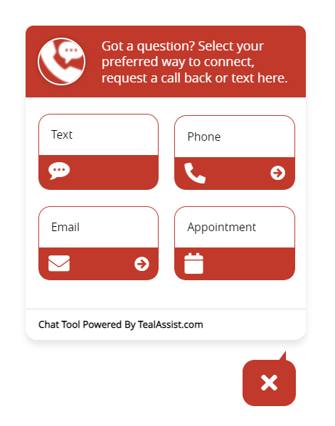 last of five demonstrations of cusomization of TealAssist website communication tool
